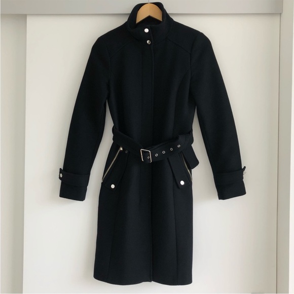 Sold ZARA BLACK WOOL COAT - Picture 2 of 4